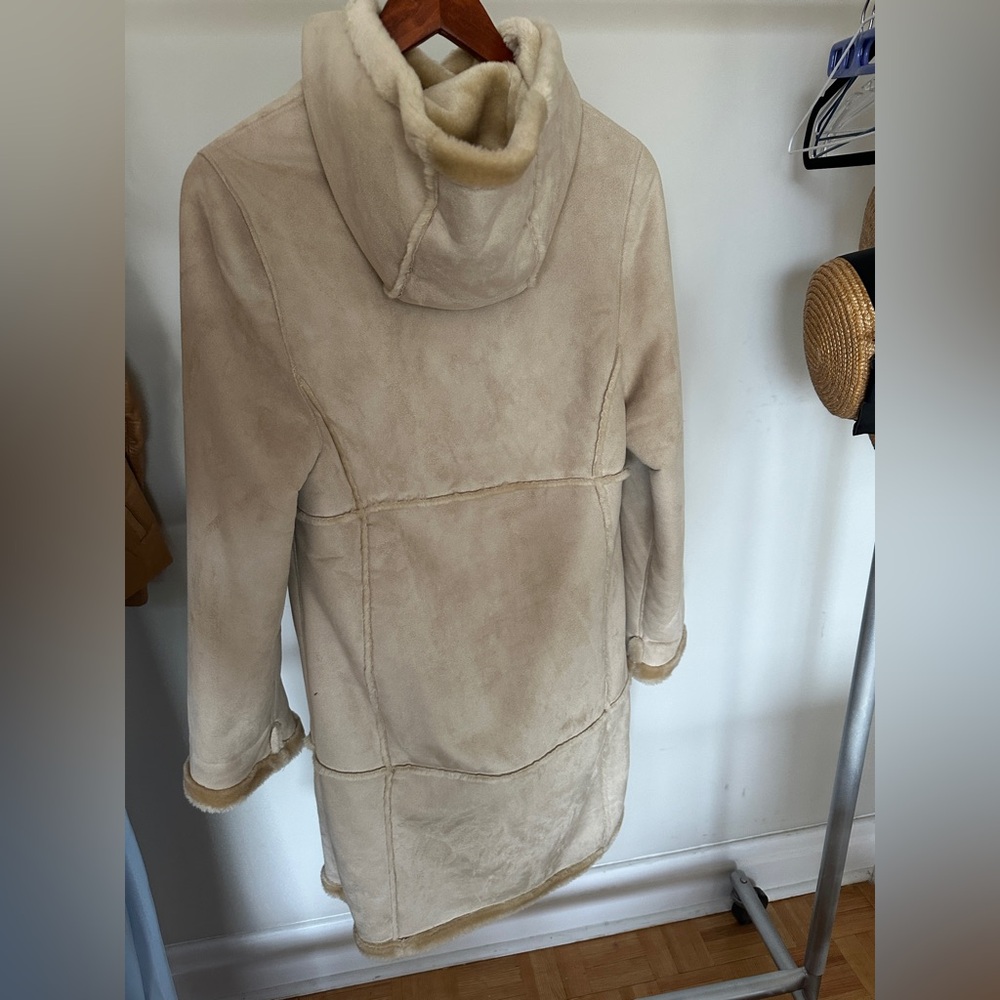 Women's Cream Faux Shearling Coat - Picture 2 of 2